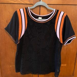 Free People Semi Sheer Top🖤💗🧡